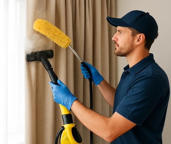 Trusted residential curtain cleaning technician Matty Curtain Cleaning belmont QLD